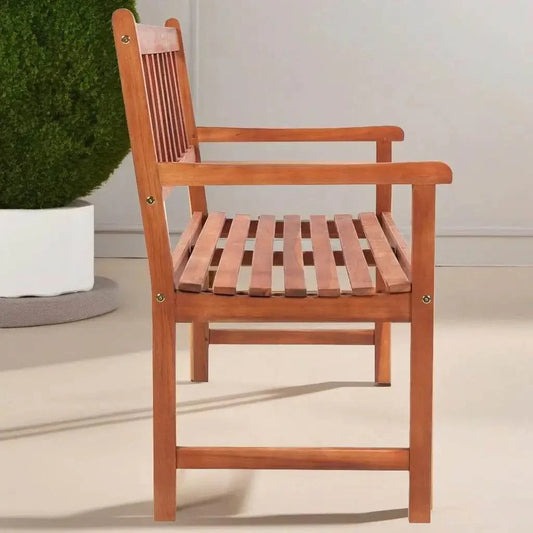 47.2” Acacia Wood Patio Bench with Cushion for Outdoor Relaxation