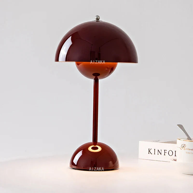 Nordic Retro Mushroom Table Lamp - Touch Control LED Desk Lamp with USB Plug
