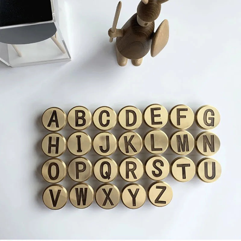 Solid Brass Letter Wall Hooks – Gold Bag, Cloth, and Cap Hanger for Home Decor and Cabinet Handles