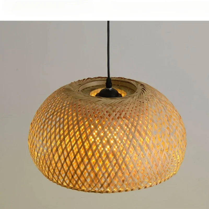 Zen Bamboo and Rattan Woven Chandelier - Exquisite Lighting for Chinese and Southeast Asian-Inspired Spaces
