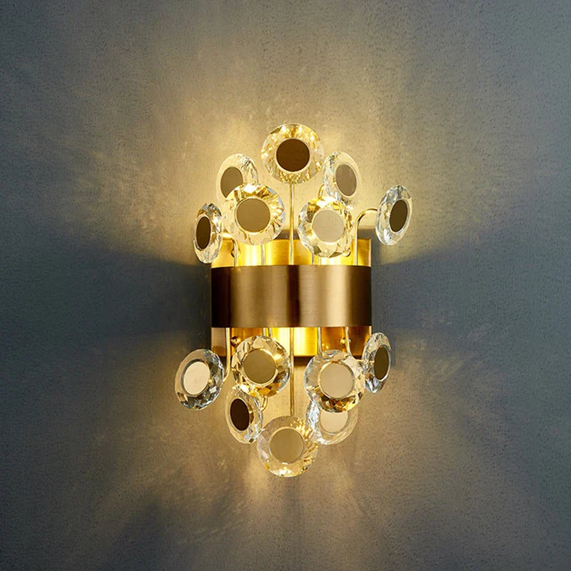 Eliana - New Modern Wall Sconce Lighting For Bedroom Brushed Gold Crystal Wall Lamps Home Decoration Led Cristal Wall Light Fixtures