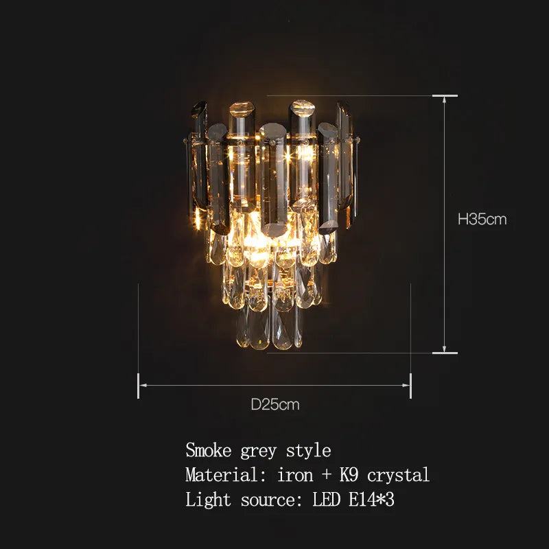 Abigail's Modern LED Crystal Wall Lamp - Elegant Interior Dec