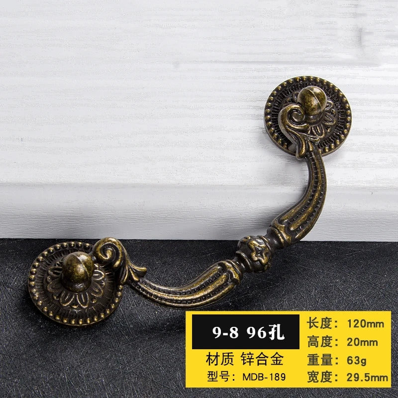 Antique Bronze Cabinet Handles - Retro Drawer Pulls, Vintage Zinc Alloy Kitchen Hardware for Furniture, Dresser, and Locker
