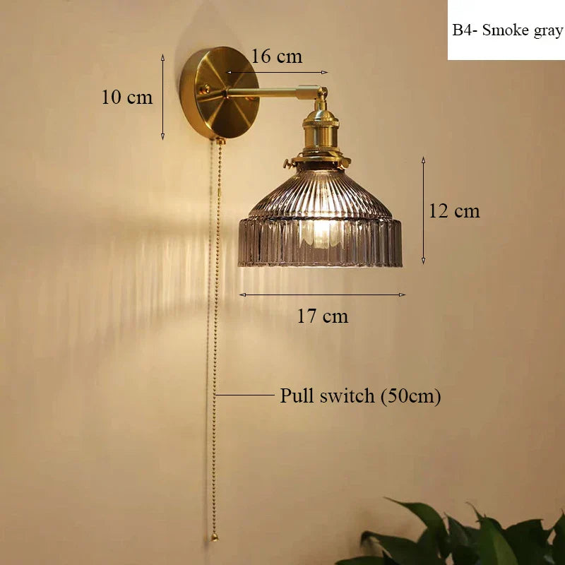 Vintage Nordic Wall Light with Switch - Stylish Lighting for Living Rooms and Bedside Reading