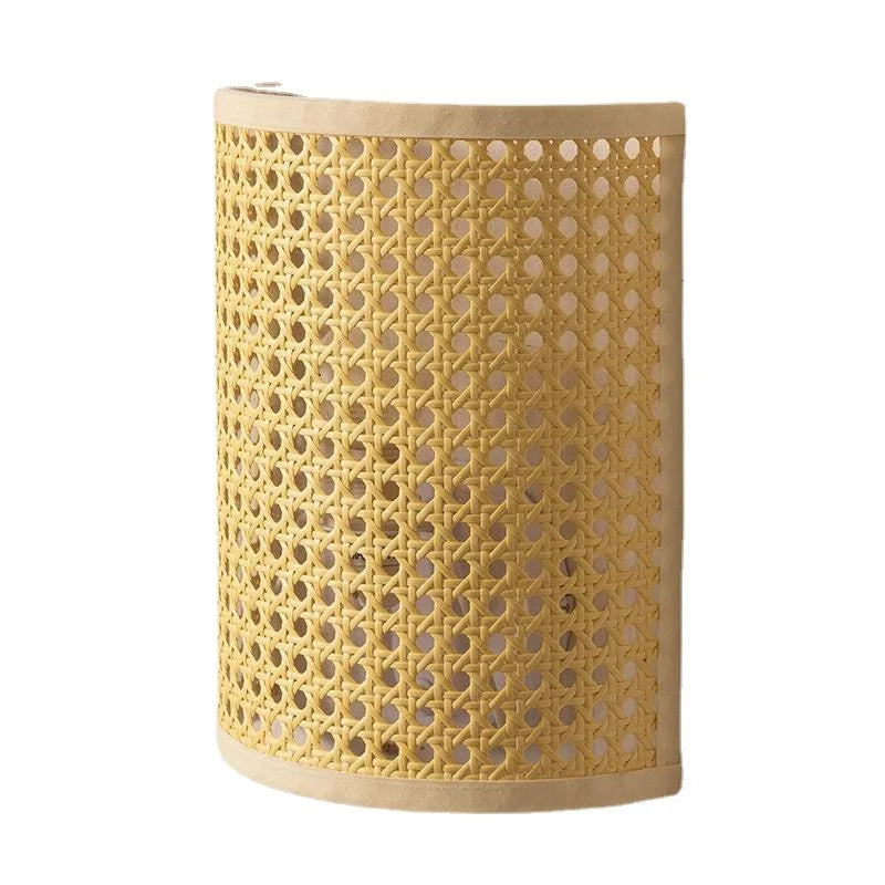 Southeast Asian Rattan Wall Lamp - Artistic LED Lighting for Living Rooms, Bedrooms, and Corridors