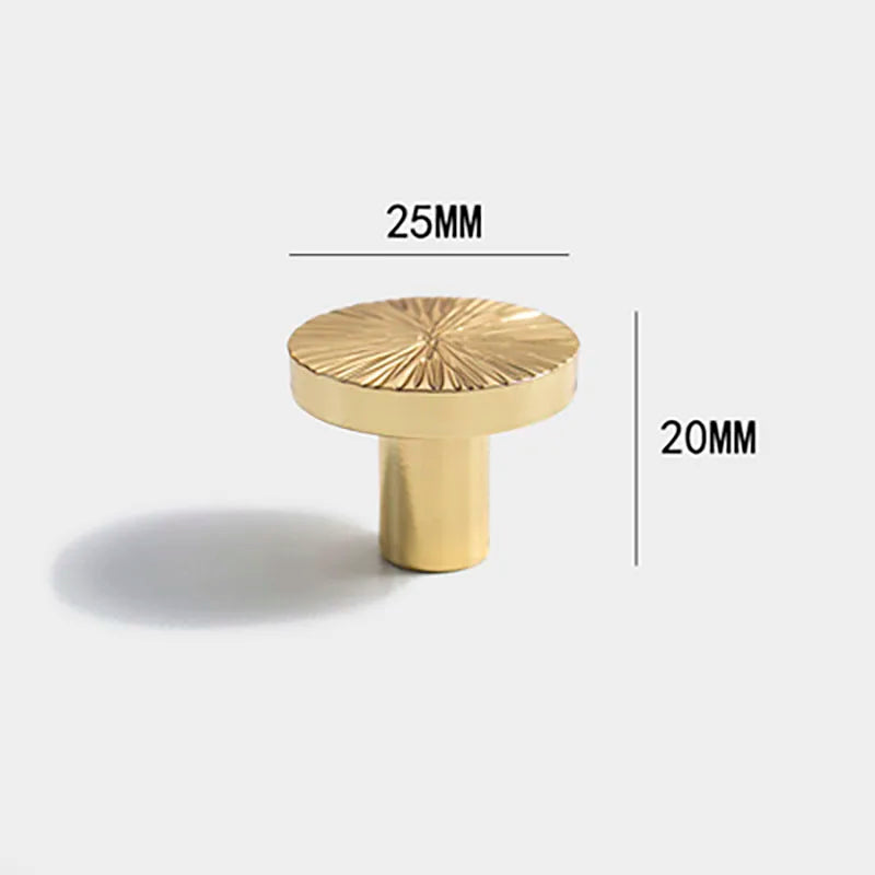 Round Brass Cabinet Handles and Knobs – Handmade Knurled Wardrobe Pulls