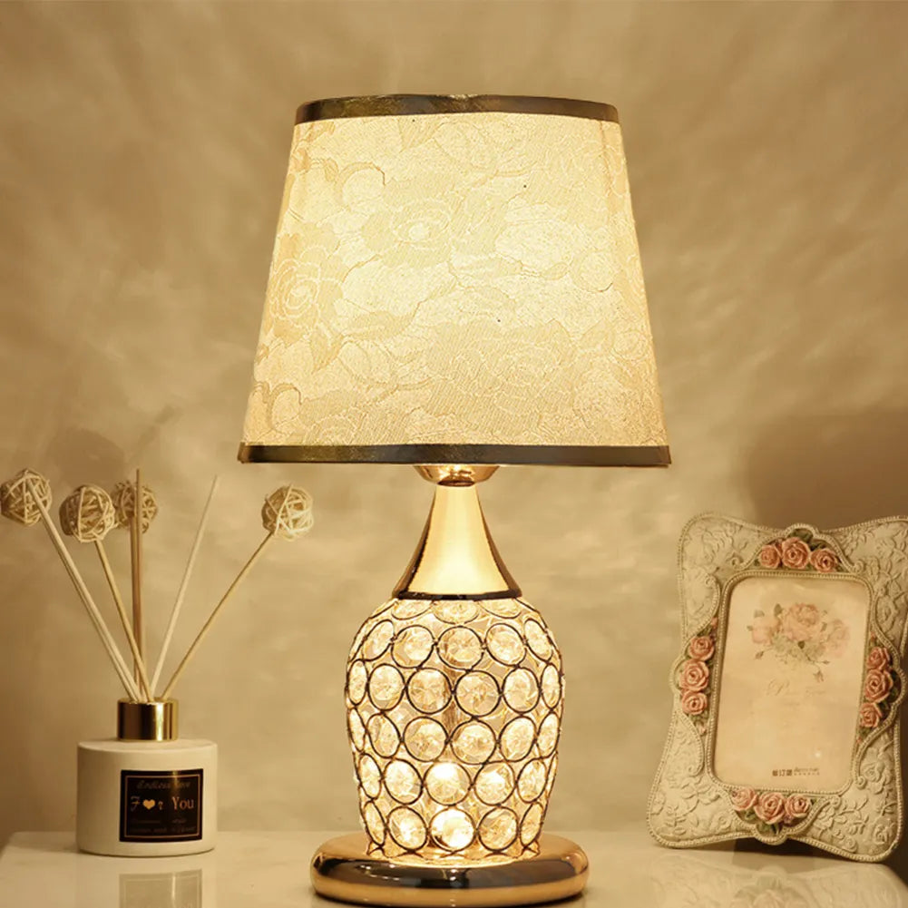 European-Style Crystal Table Lamp - Inspired Modern Bedroom Warmth and Romance