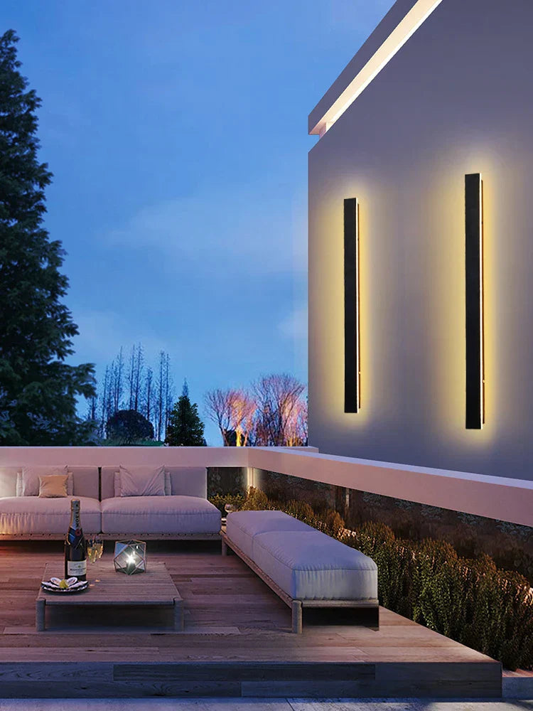 Waterproof LED Outdoor Wall Lamp - Long Strip Design, IP65 Garden Light with Exquisite Acrylic Light Source, Ideal for Landscape Architect