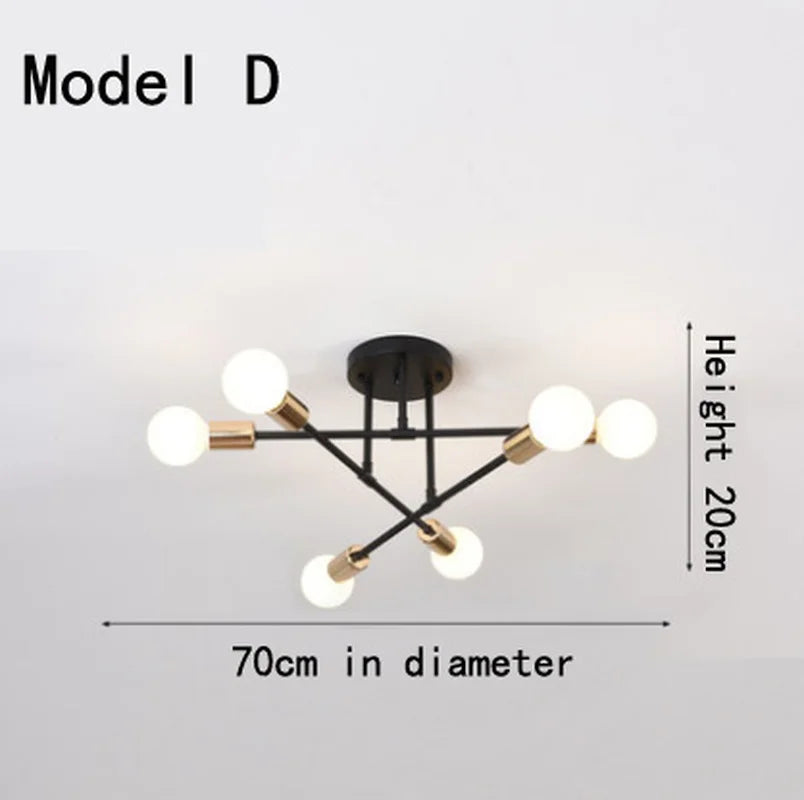 Eva's Brushed Antique Gold ceiling light