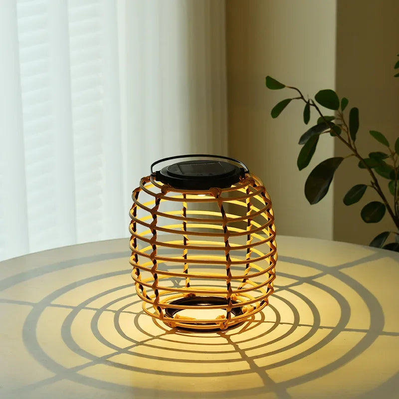 Imitation Rattan Solar Landscape Lamp - Waterproof Yard Lantern for Outdoor Decor