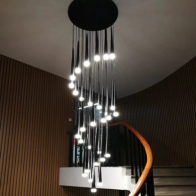 Contemporary Stair Chandelier - Elevate Your Duplex Apartment with Nordic Loft Elegance