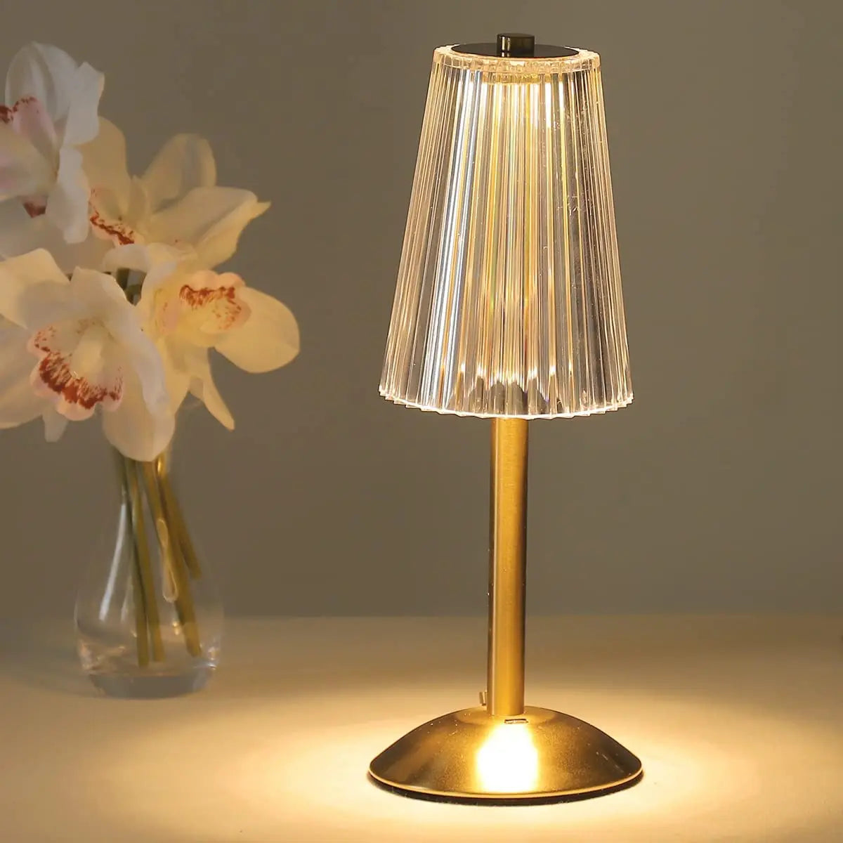 Crystal Diamond Table Lamp - Retro LED Bar Desk Lamp with USB Rechargeable Eye Protection Night Light