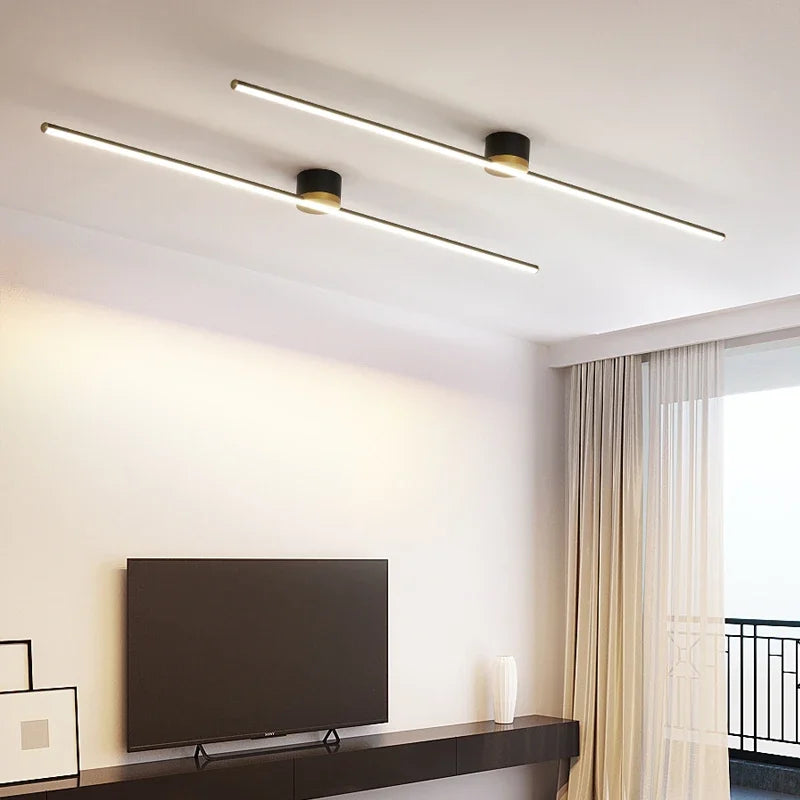 Modern LED Simple Long Strip Ceiling Light - Indoor Lighting Fixture for Bedroom, Hall, Balcony, Aisle, Entrance - Lustre Home Fashion Chandelier