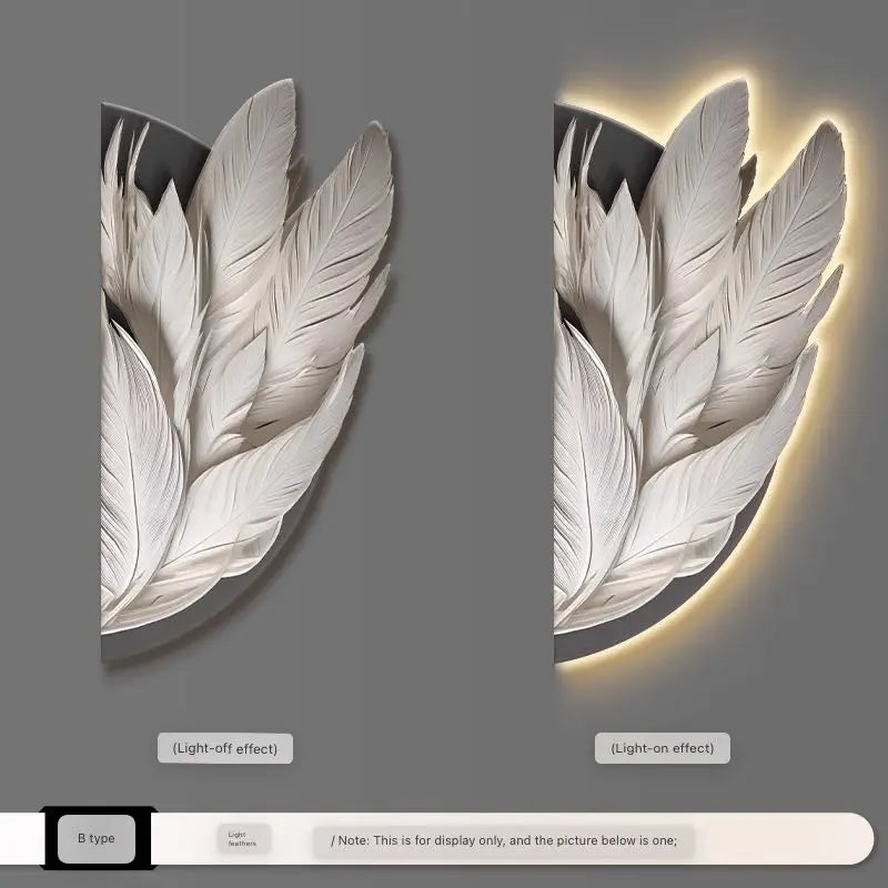 Dlight Decor Feather Mural LED Light for Entry Walls