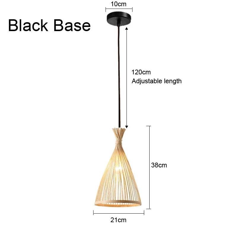 Zen Bamboo and Rattan Woven Chandelier - Exquisite Lighting for Chinese and Southeast Asian-Inspired Spaces