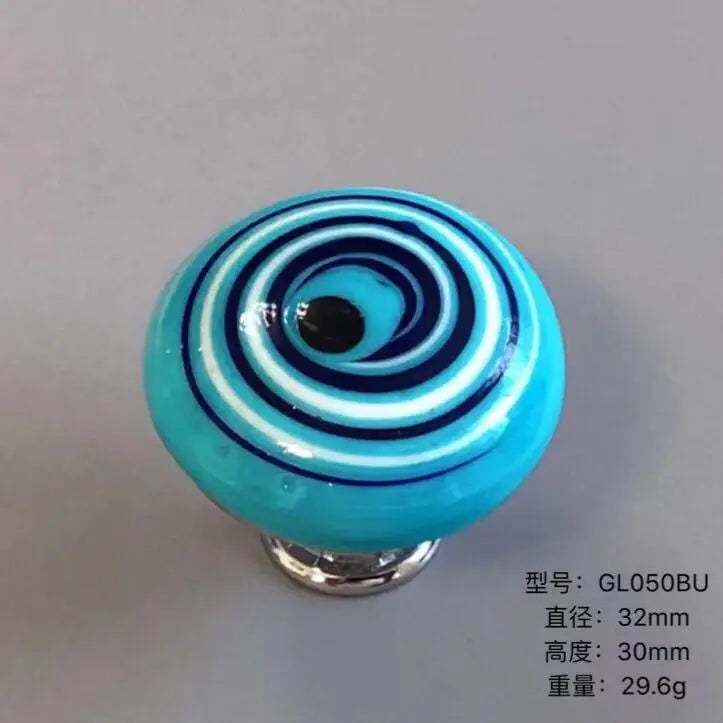 Colorful Floral Glass Cabinet Knobs – Drawer Knobs for Dresser, Shoe Cabinet, and Kitchen Furniture