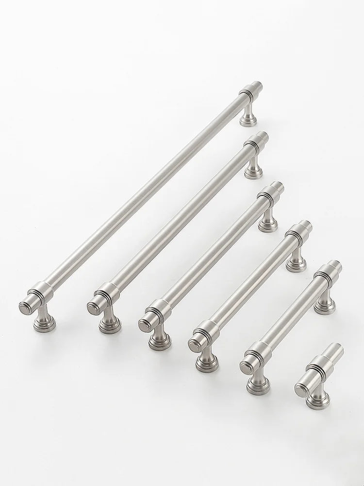 Brushed Nickel Brass Furniture Handles – Matte Silver Cabinet Pulls and Drawer Bars