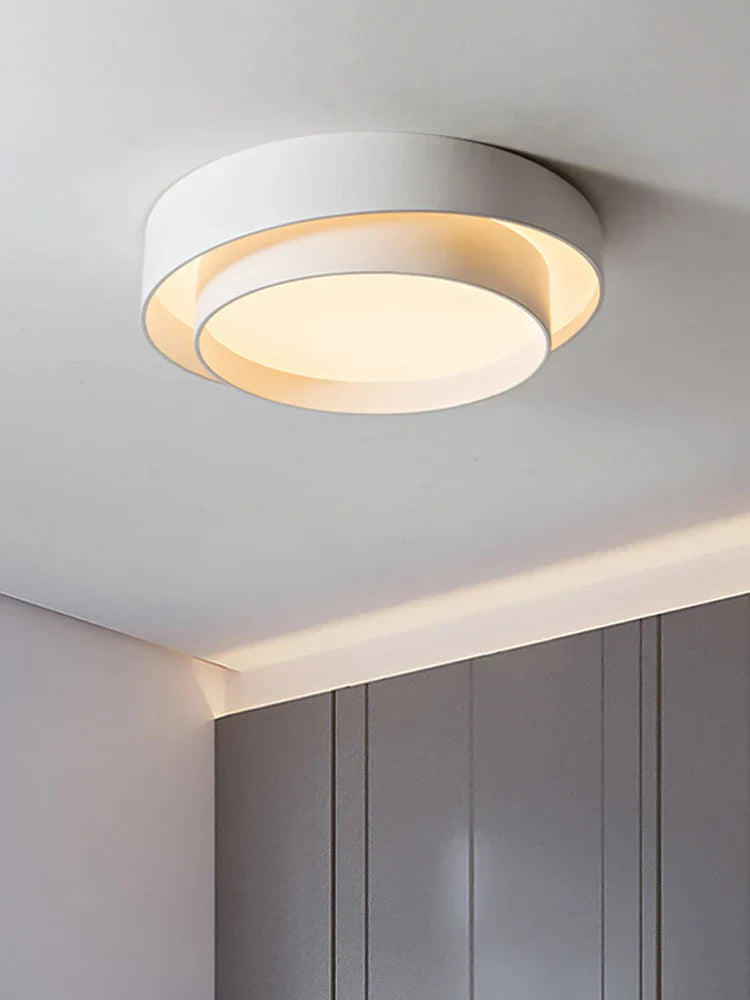 Round Ceiling Lamp - Modern LED Art Ceiling Light - Perfect for Studio, Kitchen, Bedroom, Aisle, Balcony, and Corridor - Designer White Ceiling Lamp