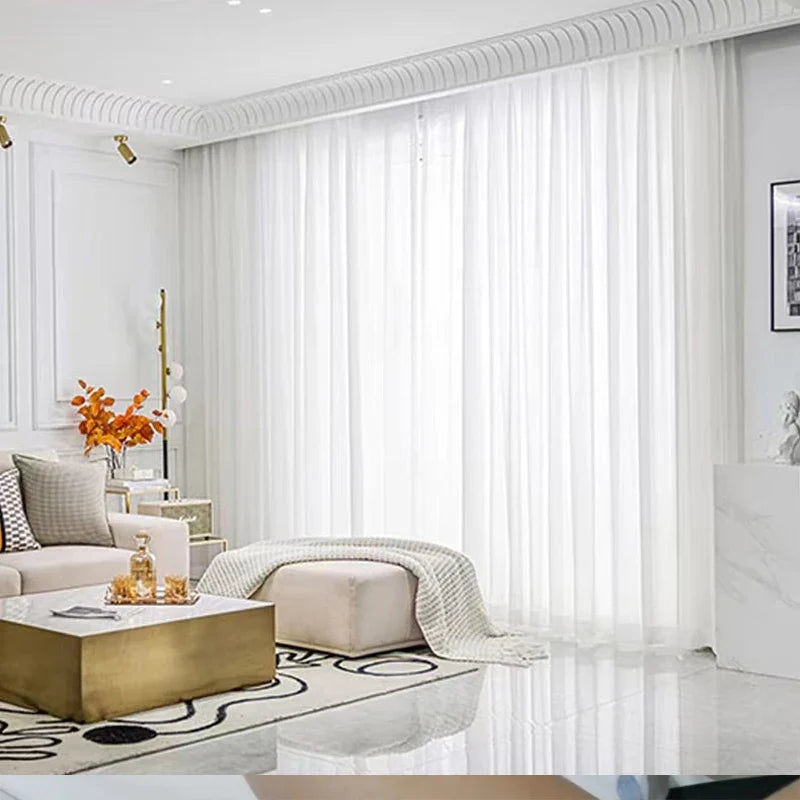 Hamptons White Chiffon Sheer Panel