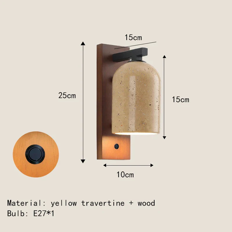 Natural Stone Wall Lamp - Art Decor Sconce for Foyers, Dining Rooms, Bedrooms, Stairs, Aisles, and Corridor Atmosphere Lighting