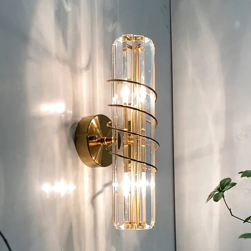 Ella's Nordic Minimalist Crystal Wall Lamp - Stylish Lighting for Your TV Background and Aisle