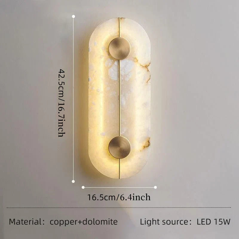 Nordic Modern Creative Marble Wall Lamp - Gold Copper Accents and LED Sconce for Stylish Living Room and Bedroom Decoration