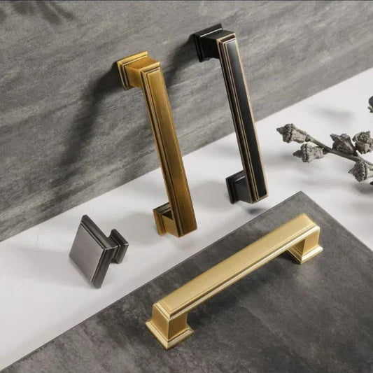 Light Luxury Bronze Cabinet Handles - Modern Drawer Pulls for Wardrobe and Kitchen Furniture