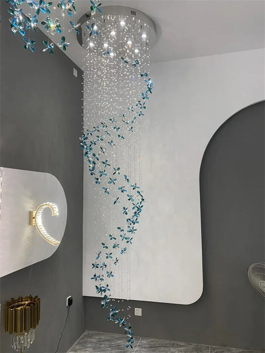 Spiral Design Modern Crystal Chandelier - Elegance for Staircase Lighting, Living Room, Hotel Lobby, and Home Decoration