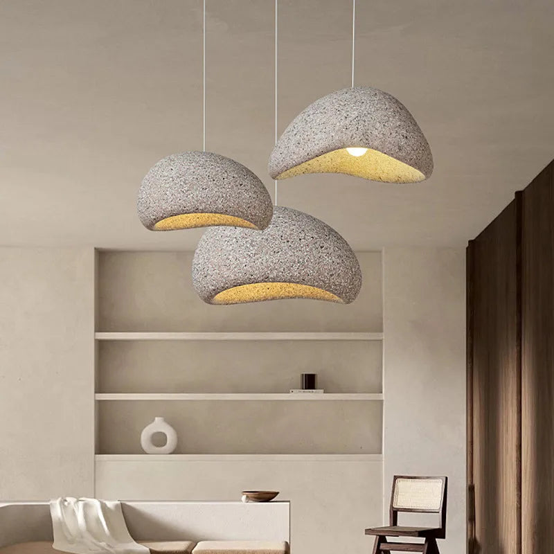 Minimalist Nordic Wabi-Sabi E27 LED Chandelier - Illuminate Your Living Room with Subtle Elegance