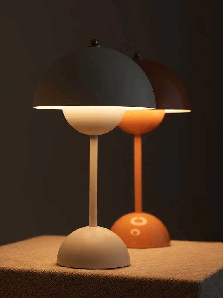 Nordic Retro Mushroom Table Lamp - Touch Control LED Desk Lamp with USB Plug