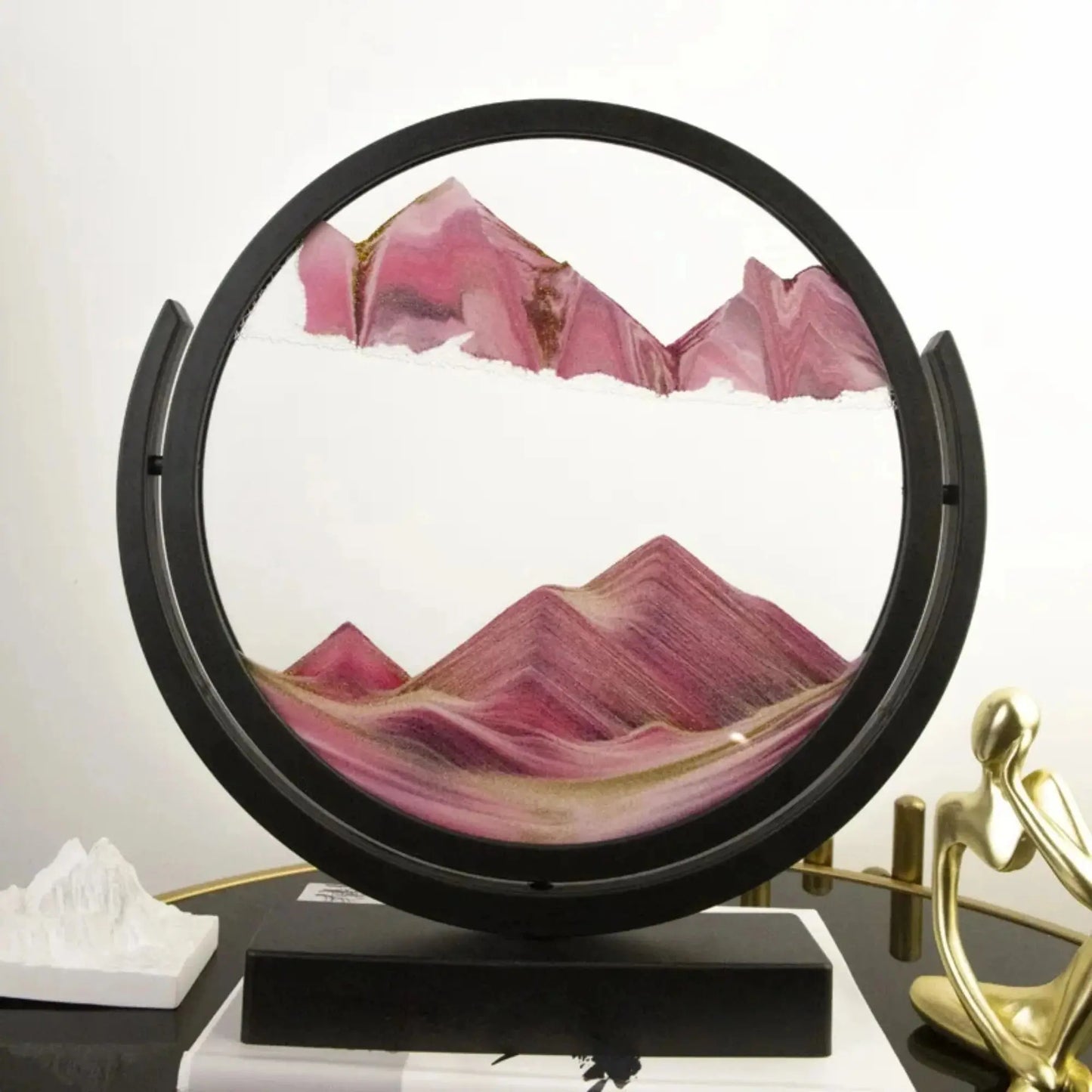 3D Moving Sand Art Painting Hourglass Round Handmade Glass Deep Sea Sandscape Quicksand Craft Sandglass Home Decoration Gifts