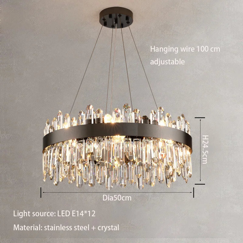 New Style Light Luxury Crystal Chandelier - Modern Elegance for Living Rooms, Dining Areas, Commercial Spaces, and Master Bedrooms