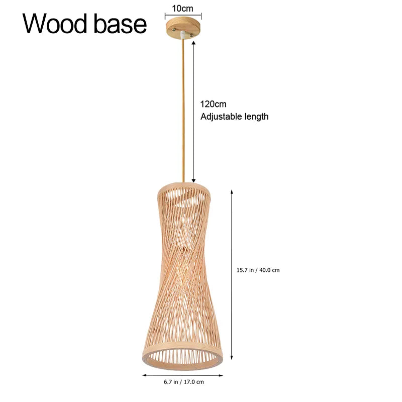 Asian-Inspired Rattan Woven Bamboo Chandelier - Artistic Ceiling Lamp for Home, Cafe, and Restaurant Decor