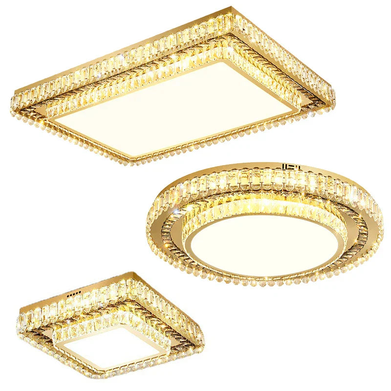 Modern LED Crystal Ceiling Lights - Contemporary Elegance for Bedrooms and Beyond