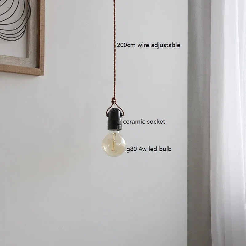 Single Head Ceramic LED Pendant Lamp Beside Industrial Loft Vintage Style Hanging Light Japanese Hanglamp Lamparas Edison