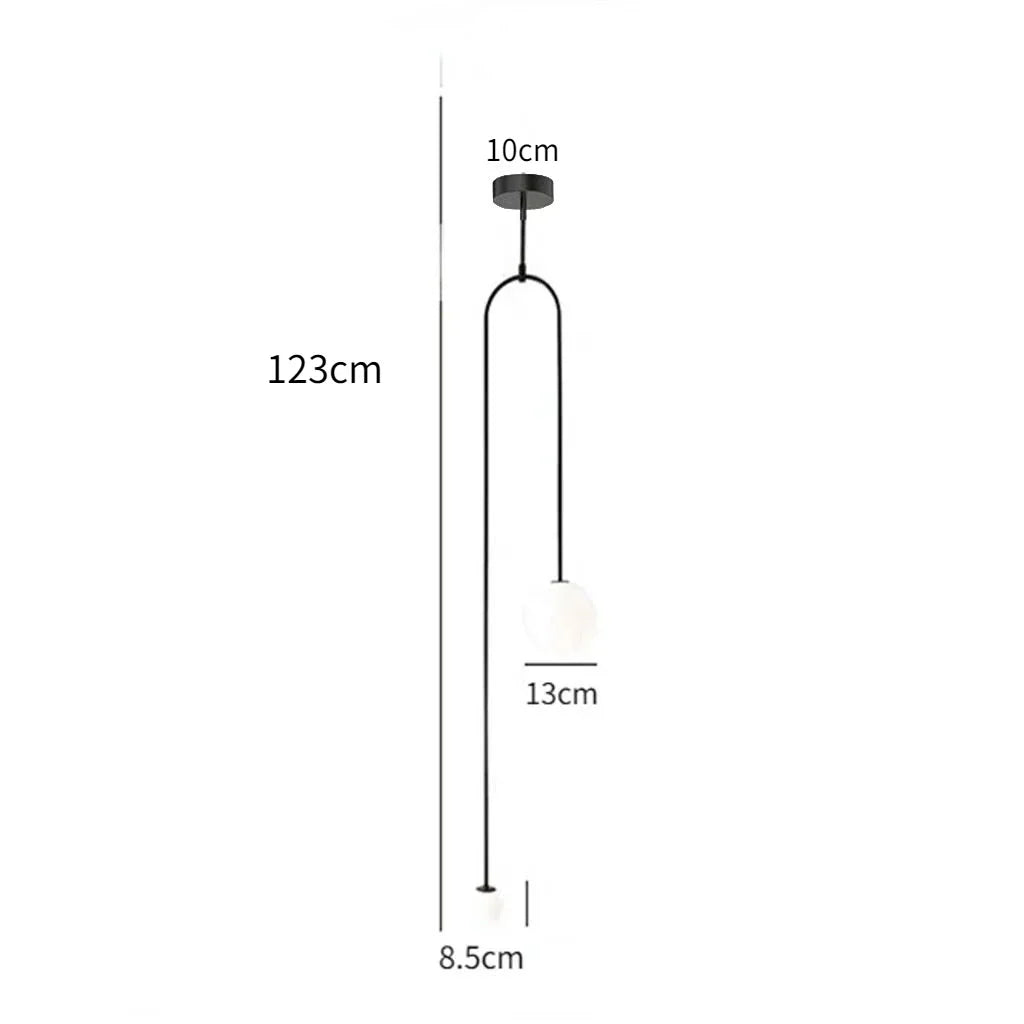 Modern Glass Ball Pendant Light - LED Bedside Hanging Lighting for Nordic Golden Luxury Decor in Hallways, Living Rooms, and Bedrooms