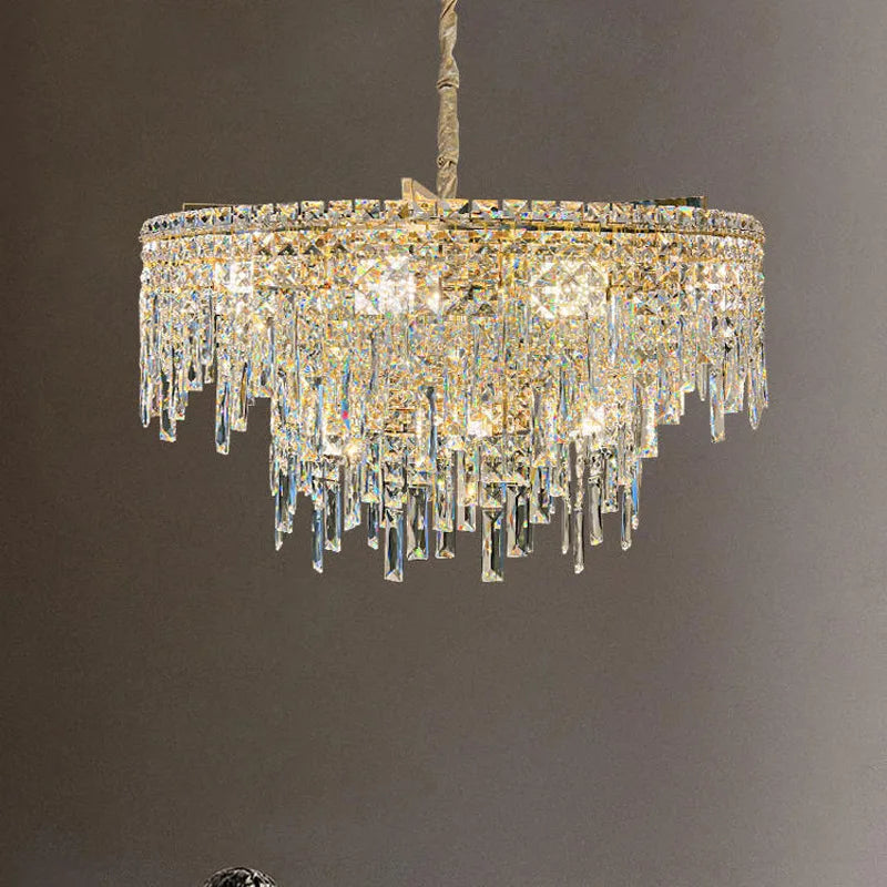 Elegant Golden Round Chandelier - A Creative New Design for Living Rooms, Dining Rooms, and More