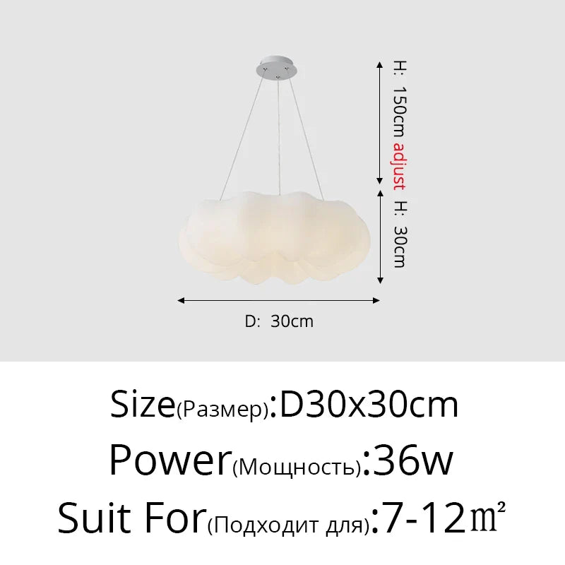 Clouds Ceiling Light - Perfect for Dining Room, Children's Bedroom, Hall - White LED Chandelier - Creative Decorative Lighting Fixture for Daily Illumination