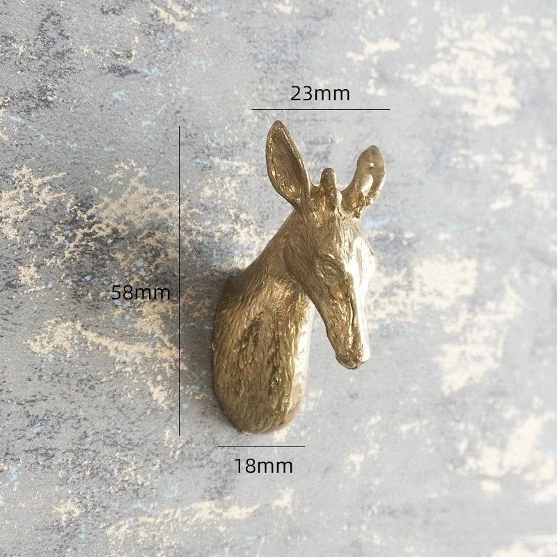 Luxury Brass Solid Handle Pure Copper Animal Shape High-grade Gold Wardrobe Dresser Drawer Cabinet Pulls Furniture Handles
