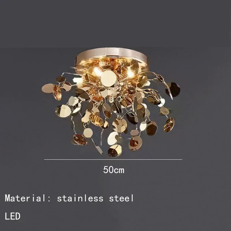 Modern Gold Stainless Steel Ceiling Chandelier - LED Light Fixtures for Bedroom Home Decoration