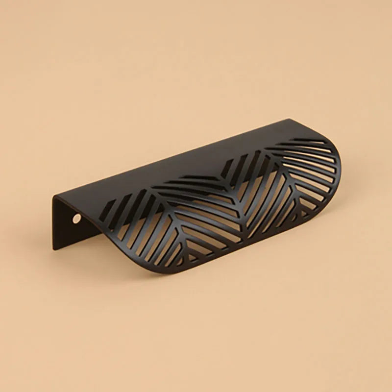 Leaf Shape Brass Handles – Hidden Knobs for Furniture Drawer, Dresser, and Wardrobe