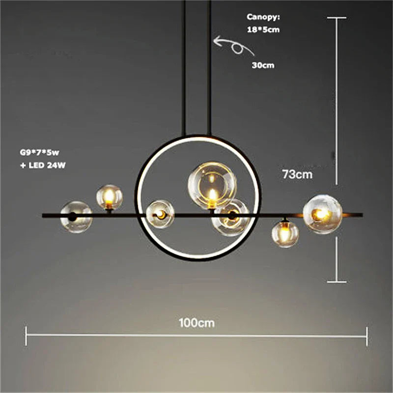 Designer Bubble Ball Chandelier - Nordic Glass Lighting for Dining, Living Room, and Bar
