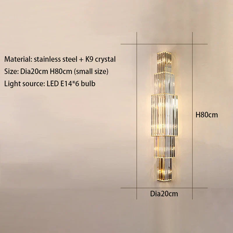 Victoria - Large Crystal Wall Light For Living Room Hall Bedroom Loft Indoor Home Hotel Villa Modern Gold Luxury Decor LED Sconce Fixtures