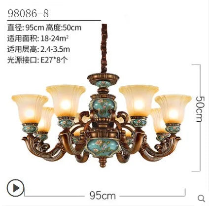 New European Vintage Resin Chandelier - Create a Luxurious Atmosphere in Your Villa, Restaurant, or Bedroom