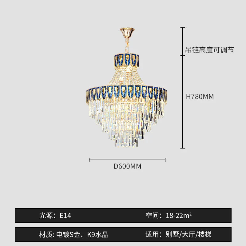 High-End Crystal Chandelier - Artistic Lighting for Living and Dining Spaces, Luxury Hotels, and Duplex Homes