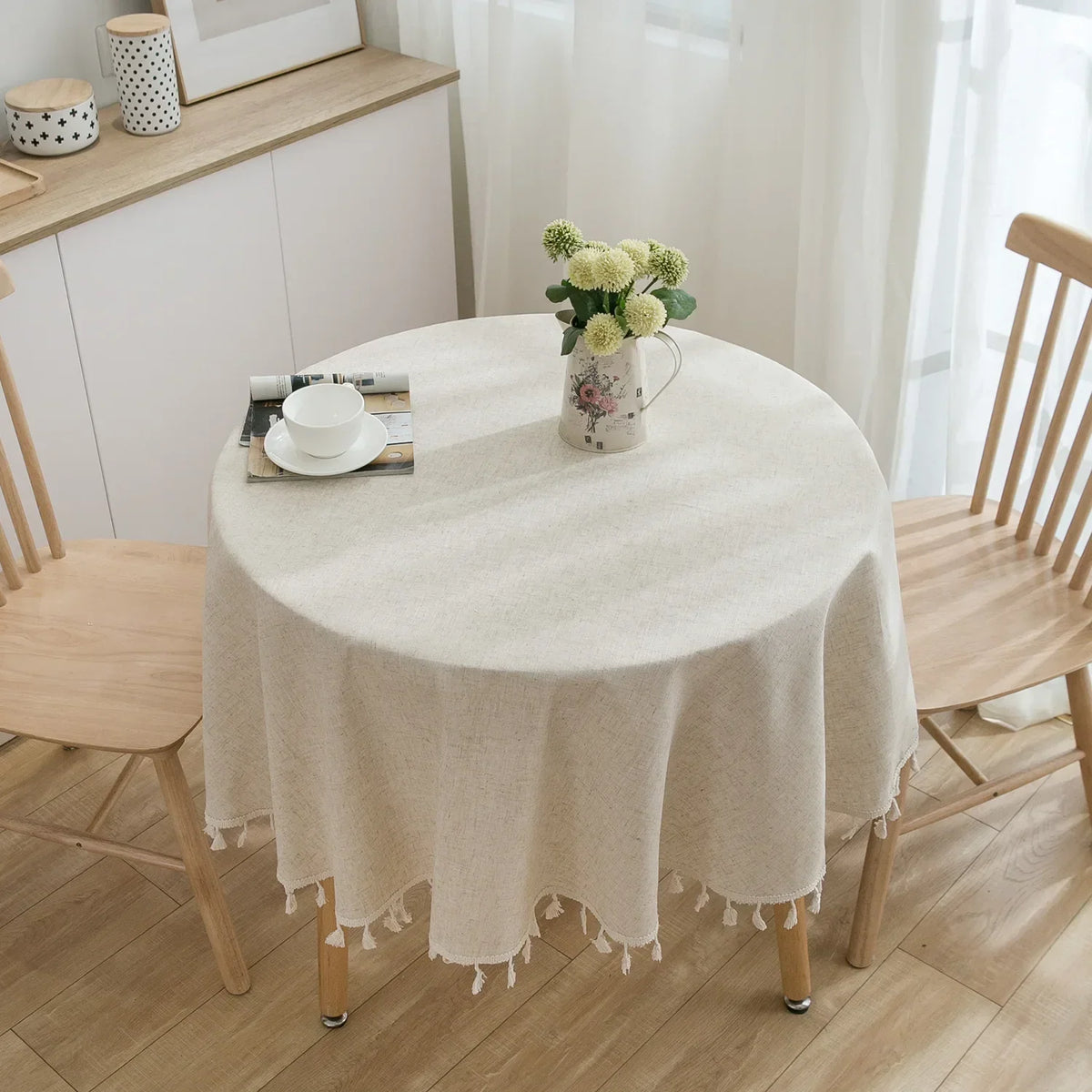Cape Cod Plaid Round Tablecloth