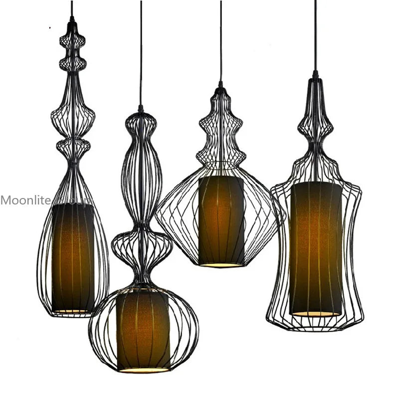 American Birdcage Retro Chandelier with Creative Hollow Design for Living Room Elegance