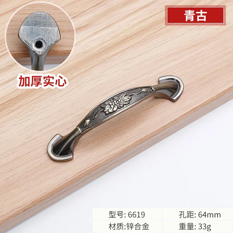 Antique Bronze Cabinet Handles - Vintage Zinc Alloy Drawer Pulls for Furniture