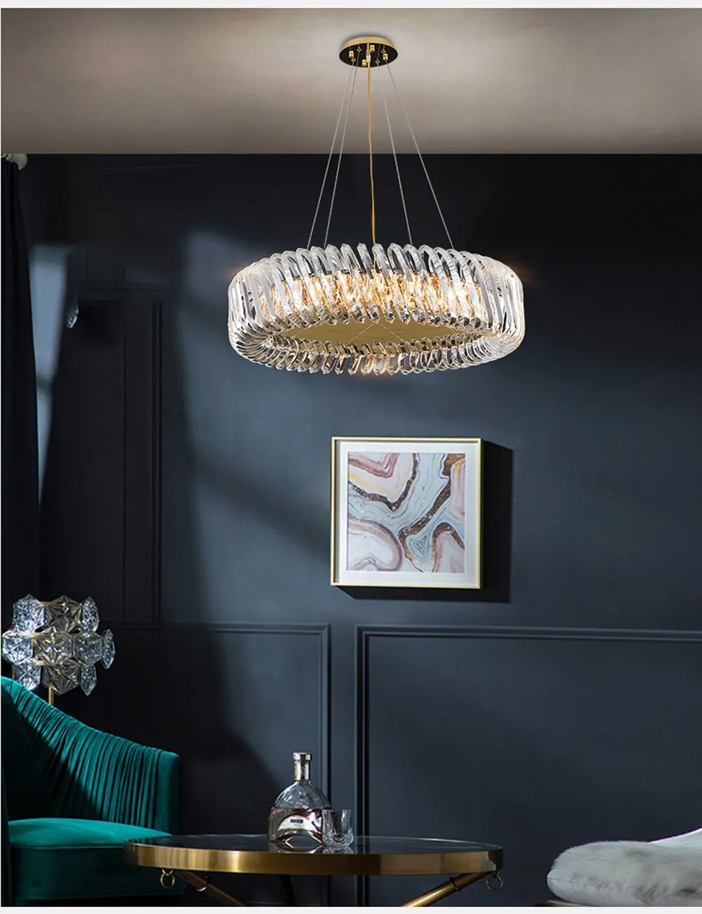 Olivia's Art Deco Crystal Glass LED Chandelier