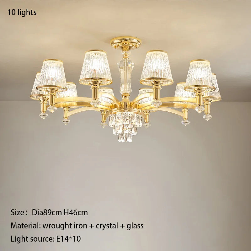Elegant European Style Crystal Chandelier - A Modern Light Luxury Fixture for Living Rooms, Bedrooms, and Dining Areas